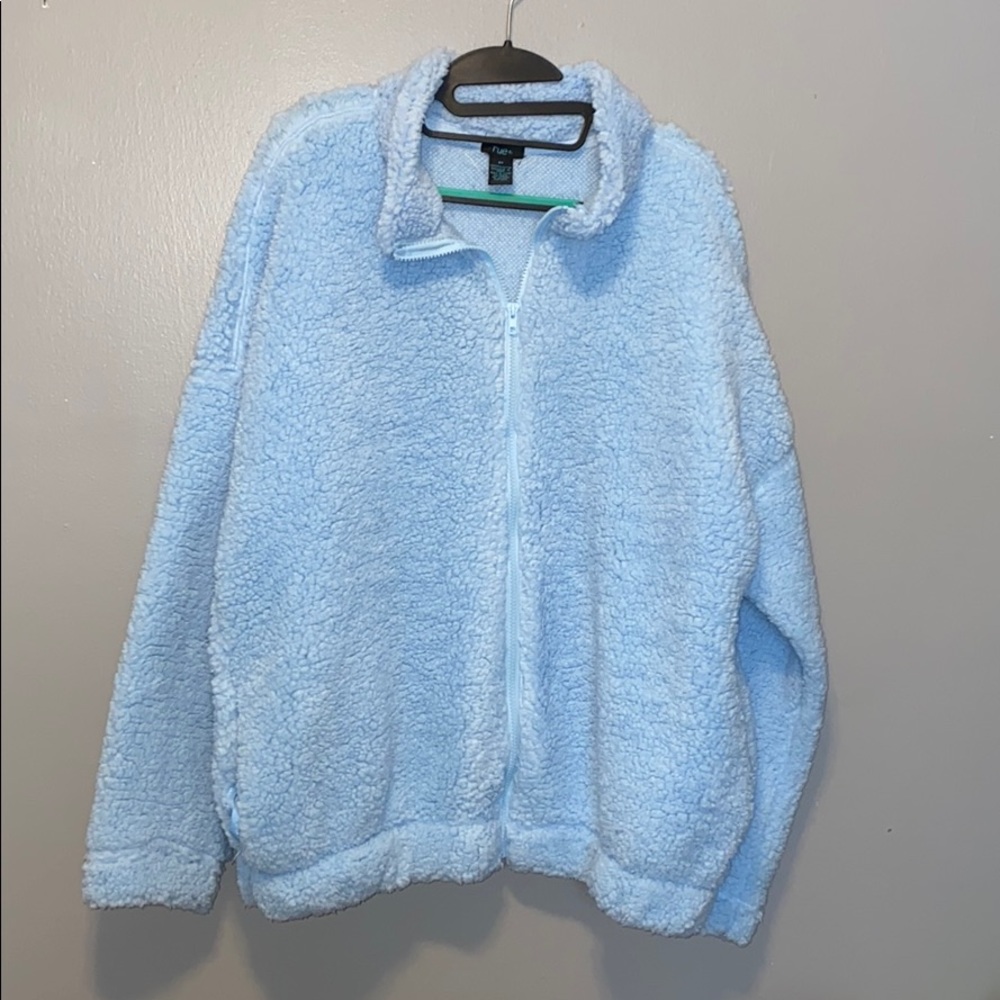 Rue+ Blue sherpa zip sweatshirt